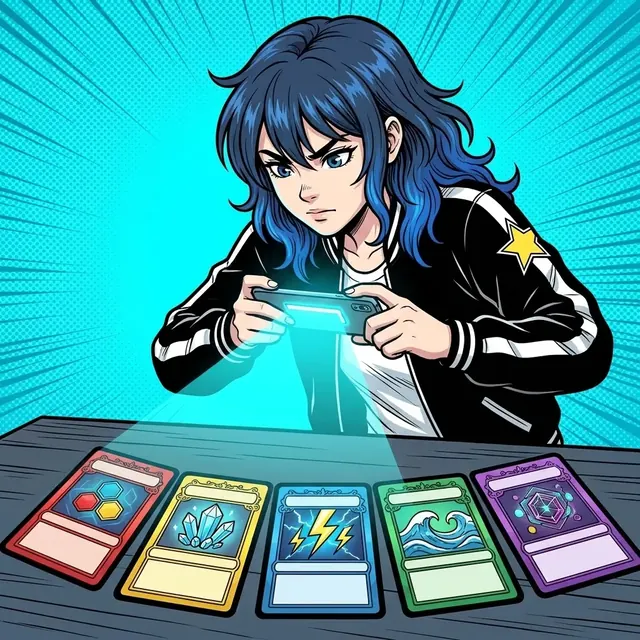 Mascot scanning cards with phone